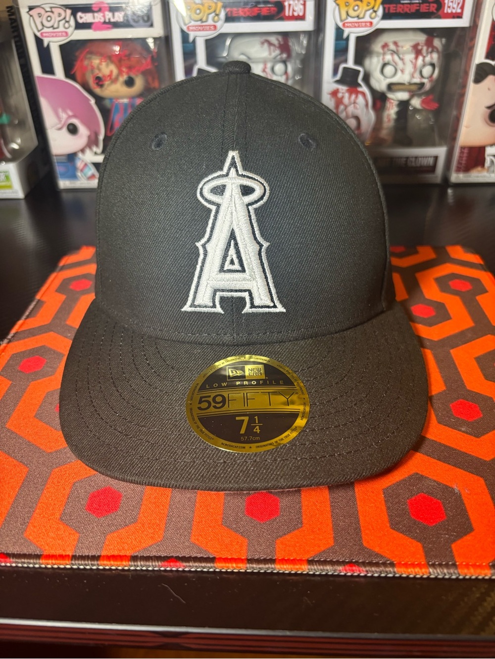 New Era Los Angeles Angels Low Profile 59Fifty Black/White Fitted Hat 7 1/4